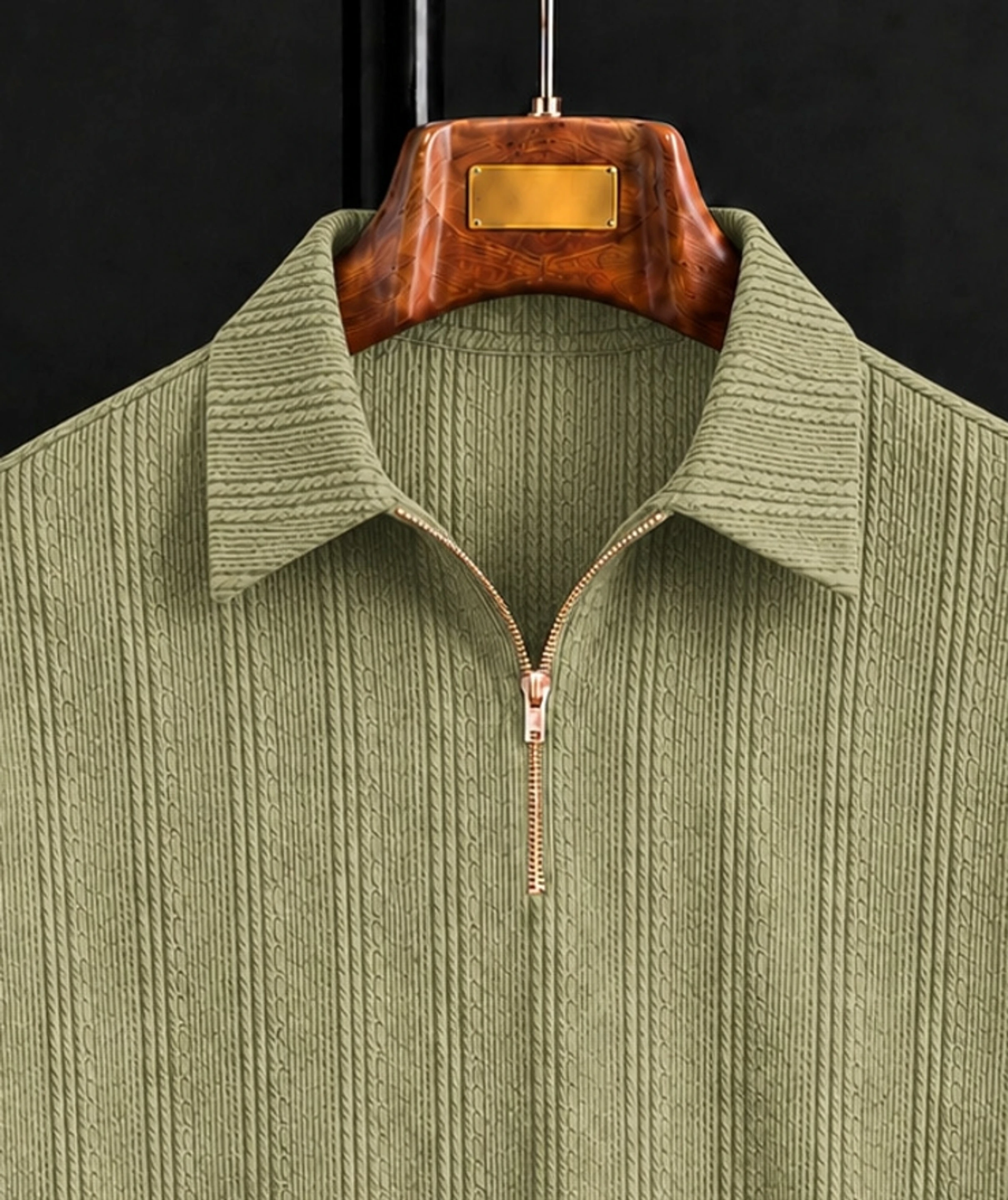 Men Self Design Polo Neck Polycotton Light Green T-Shirt
