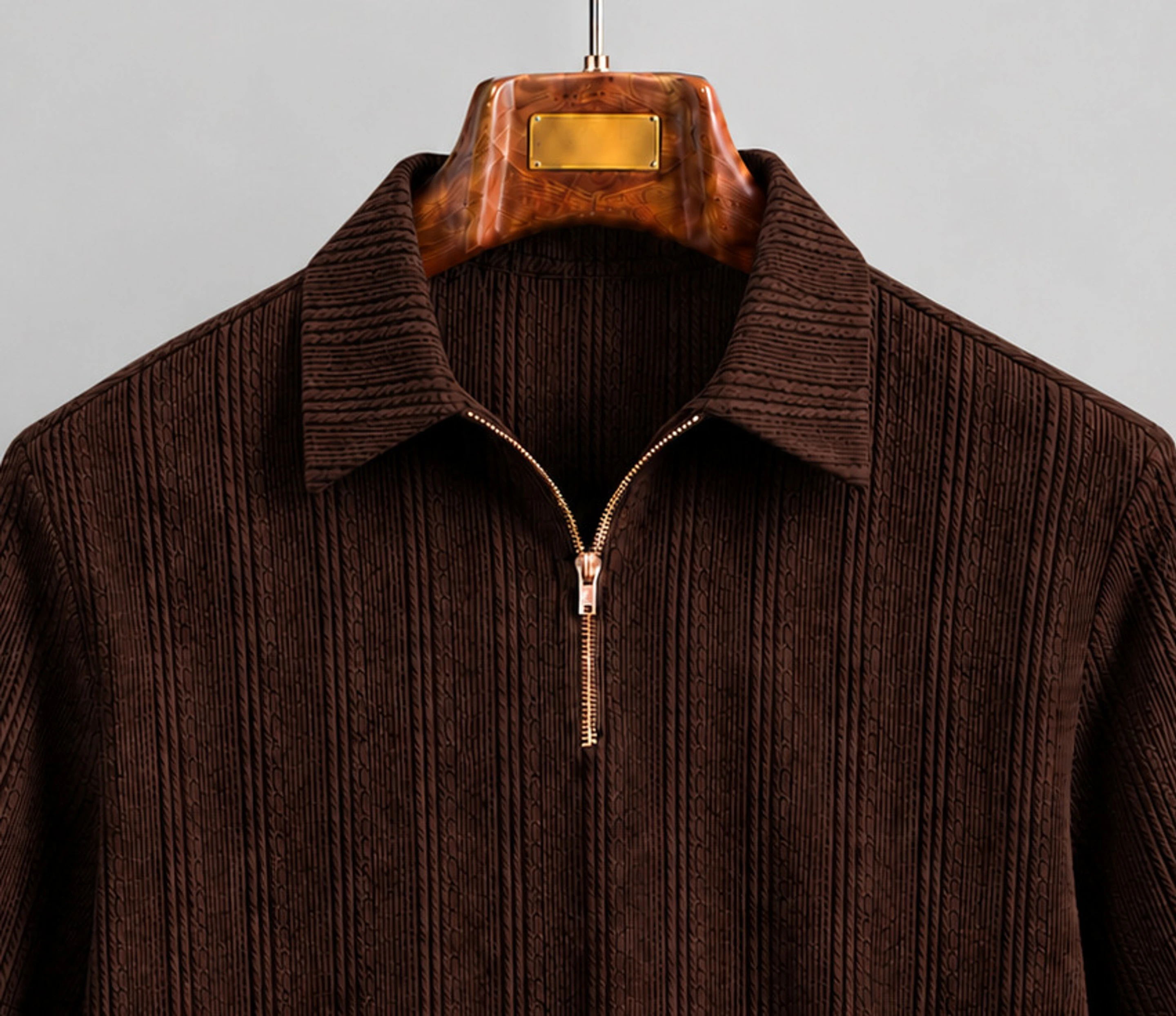 Men Self Design Polo Neck Polycotton Brown T-Shirt