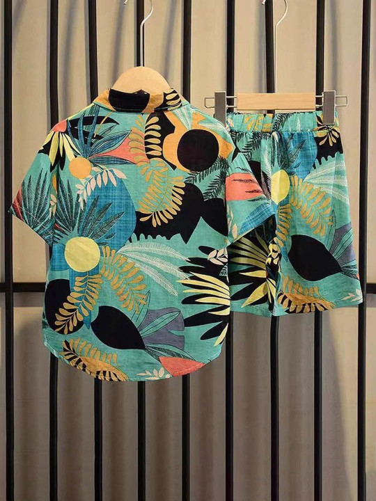 Boys Printed Shirt with Shorts