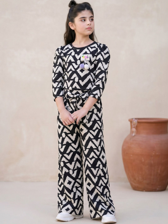 Girls Printed Top with Trousers