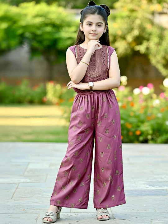 Girls Printed Basic Jumpsuit