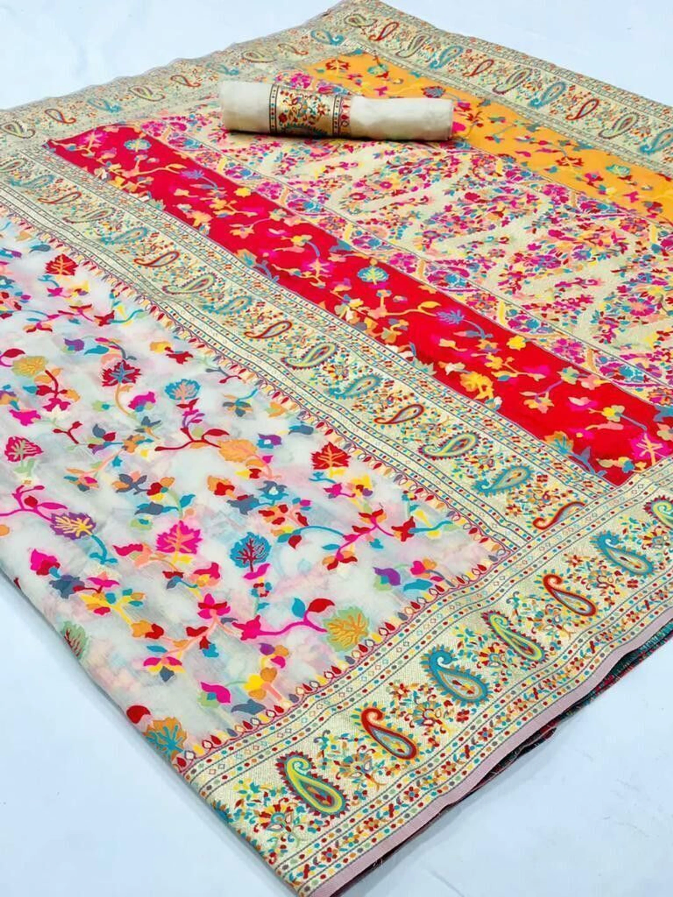 Woven Kanjivaram Pure Cotton Saree (Beige)