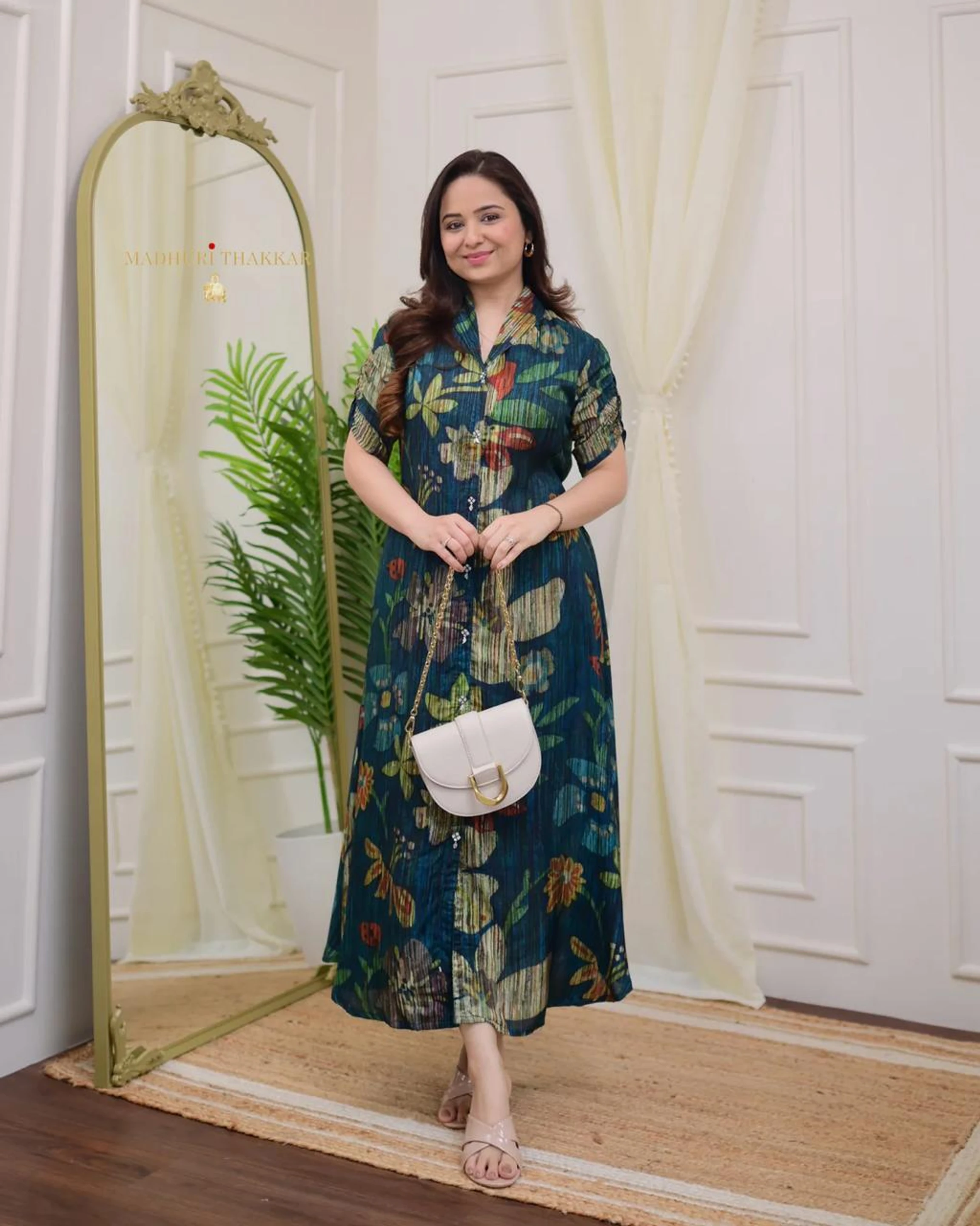 Women Shirt Multicolor Maxi/Full Length Dress