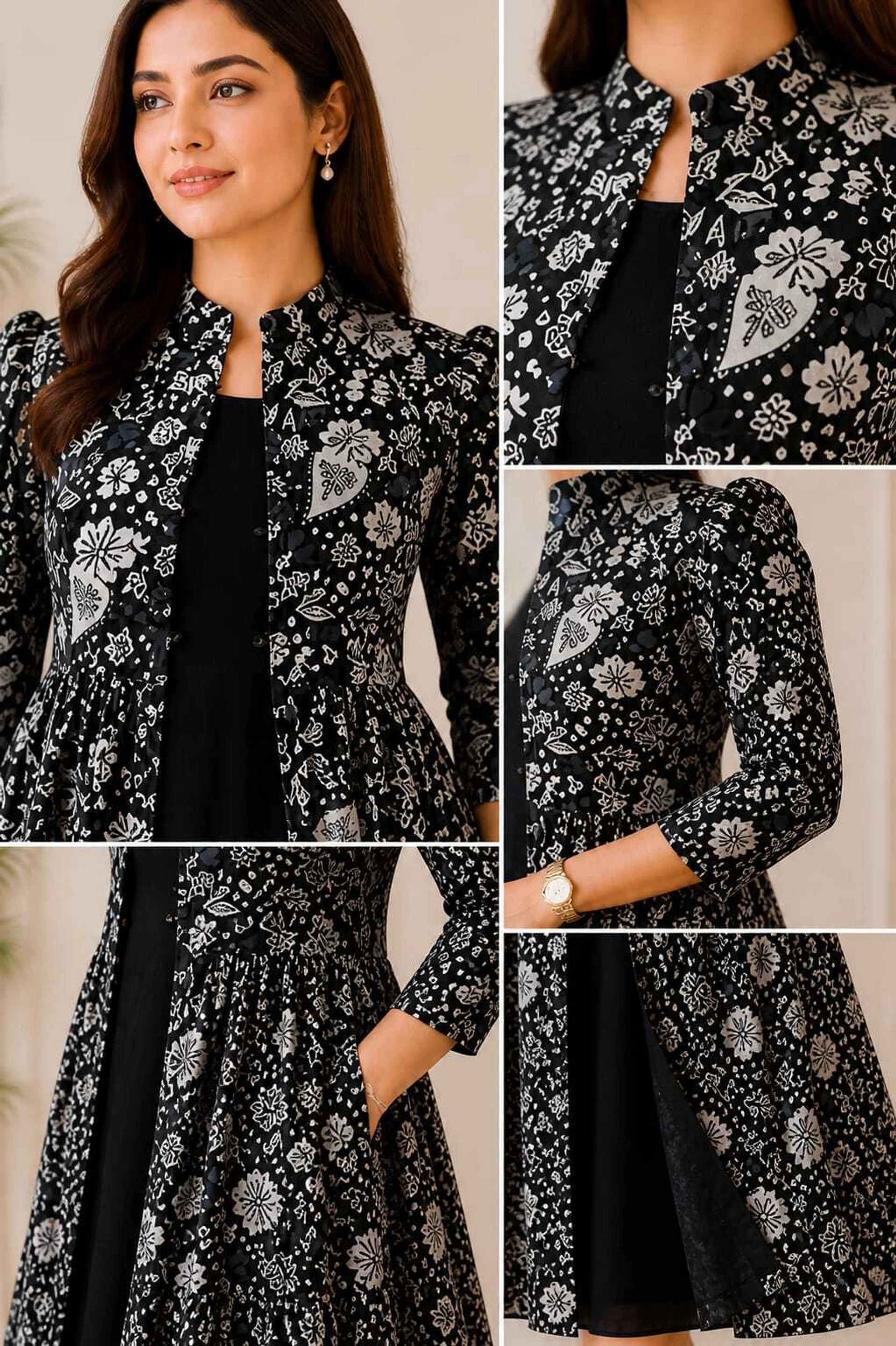 Women Fit and Flare Black Ankle Length Dress
