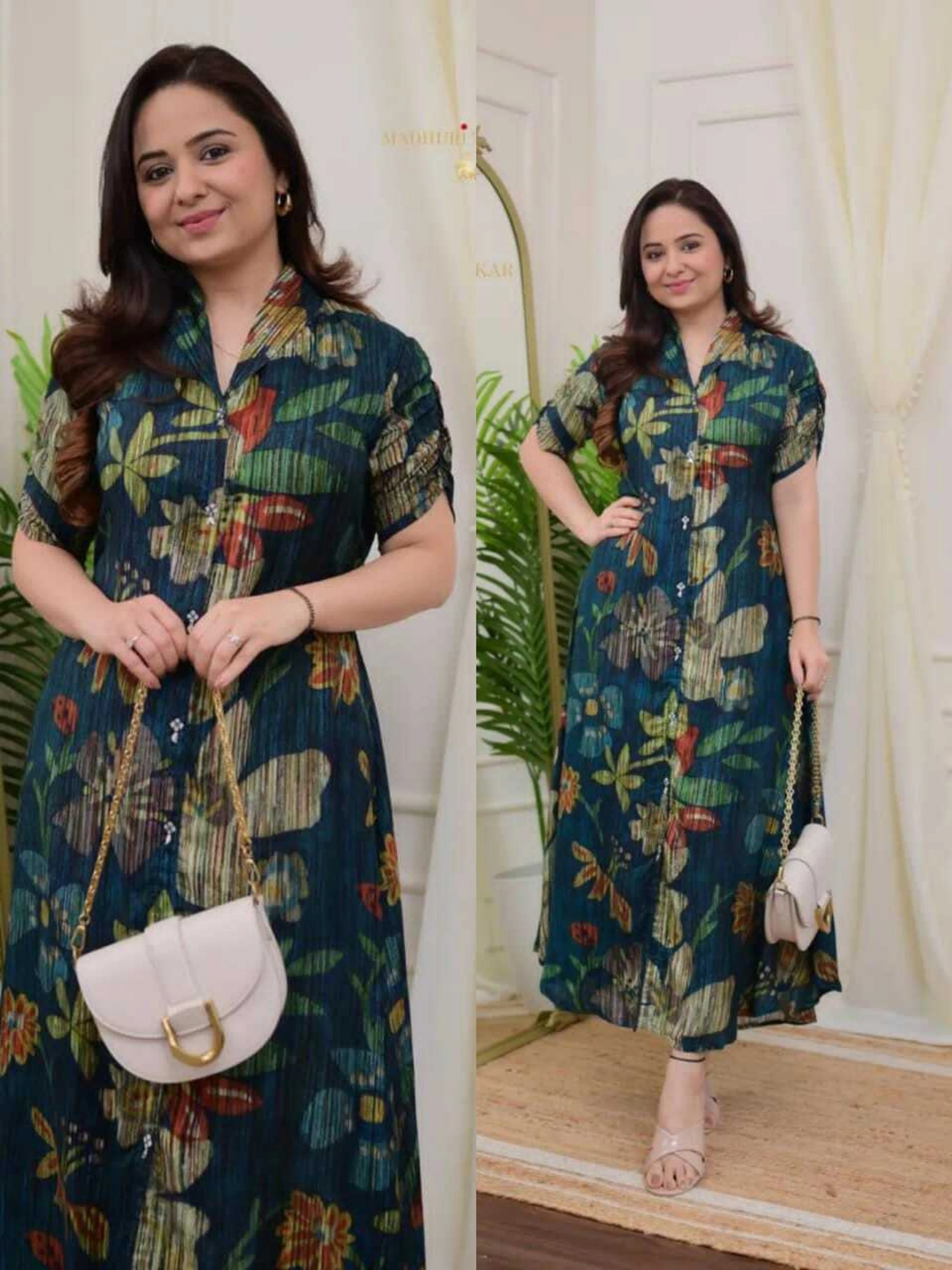 Women Shirt Multicolor Maxi/Full Length Dress