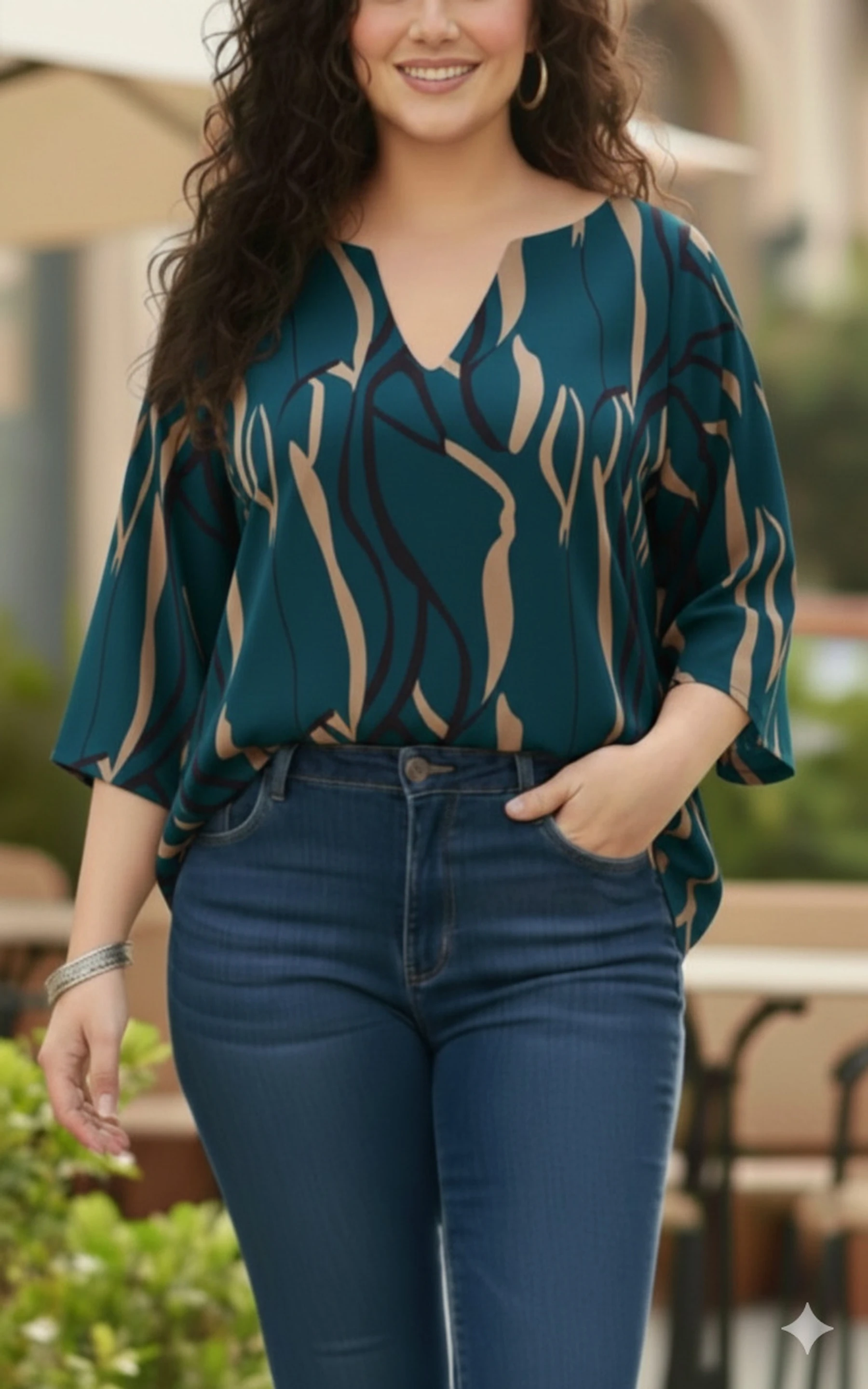 Casual Regular Sleeves Printed Women Blue Top
